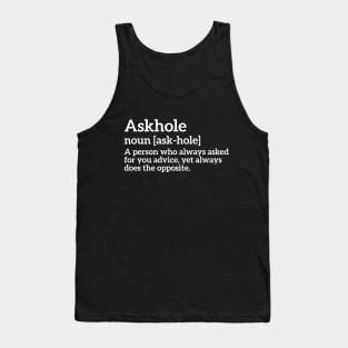 Funny Definition Askhole Tank Top
